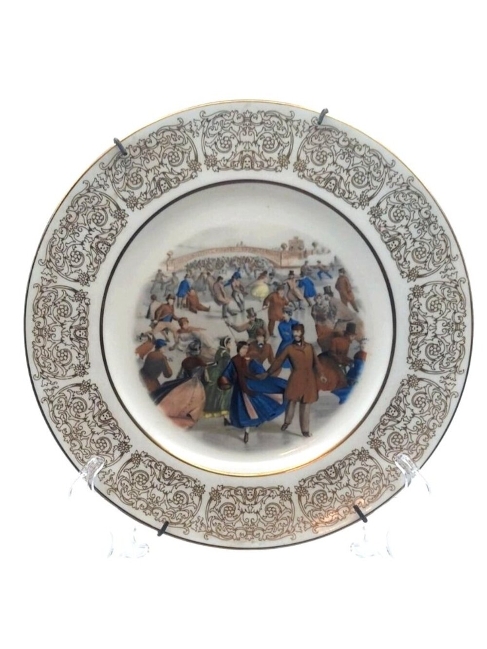 Currier & Ives Central Park Winter 1862 Collectible Porcelain Plate Wittnauer